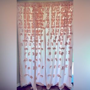 Pink whimsical 2-panel curtain set